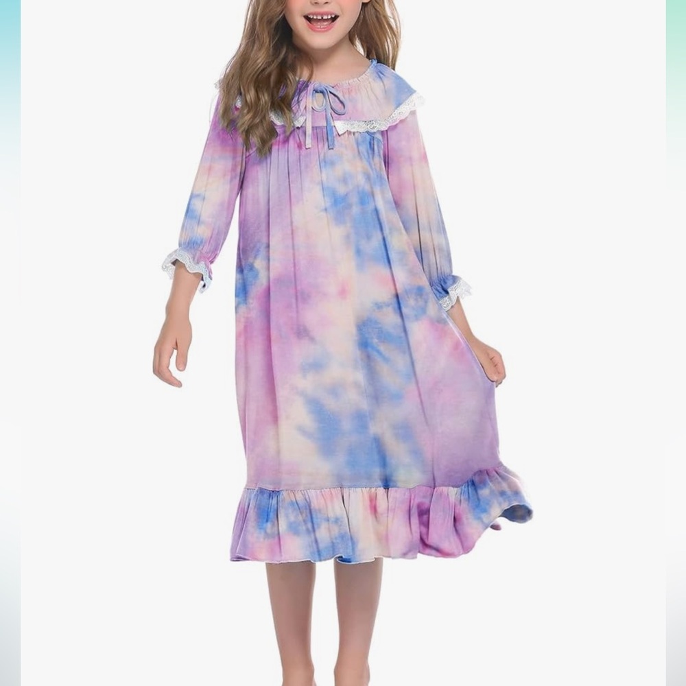 Ekouaer Girl's Soft Princess Nightgowns Sleep Shirt, colorful